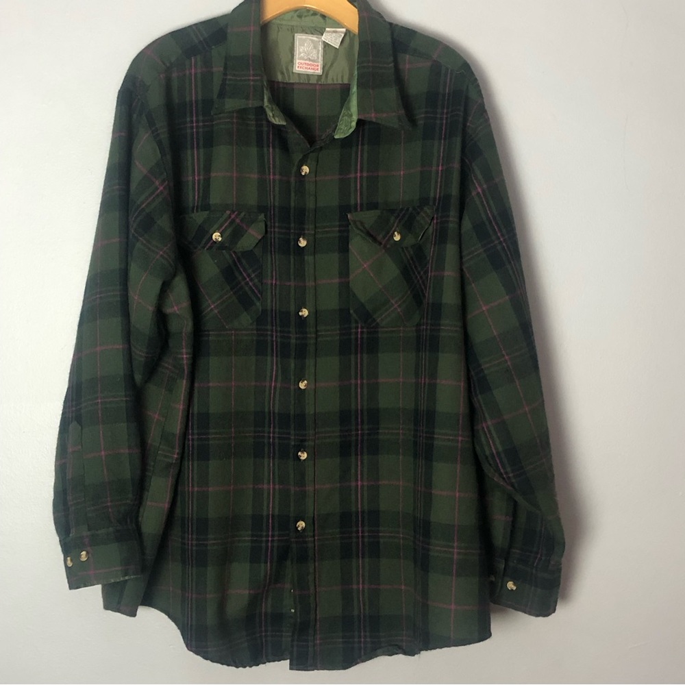 3 for $25 Outdoor Exchange Plaid Button Front Shirt Sz XXL